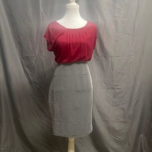 Extremely cute out for a night or at the office red and polkadot dress